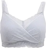 [ANMUR] Full Coverage Mastectomy Bras for Women Sexy Lace Silicone Breast Prosthesis Pocket Bra Post Op Tube Top Bra (Color : Gray, Size : 95/42A)
