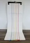 DII TABLE RUNNER WHITE WITH MULTI COLOR STRIPES SMALL TASSELS 72" X 14" NWT