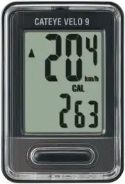 Velo 9 Bike Computer - CatEye Velo 9 Cycling Computer - Black - Bike Computers
