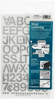 Chartpak Self-Adh Vinyl Cap Letters & Numbers, 1", Silver, 88 per Pack (01039)