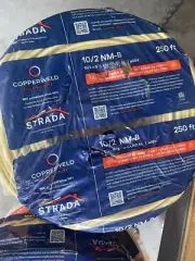 Copperweld 10/2 NM-B + G Cu-Clad AL 600V 250' Foot Copper Clad Building Wire New