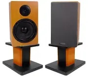 (2) Rockville RockShelf 68C Wood 6.5" Home Bookshelf Speakers+8" Wood Stands