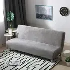 Plush Armless Sofa Cover Seat Slipcover Cover Bench Couch Elastic Futon Cover