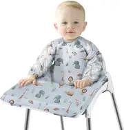 Vicloon Coverall Baby Feeding Bib, Weaning Bib Attaches to Highchair and Tabl...