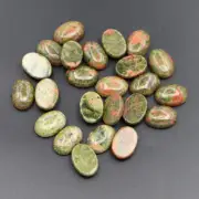 100pcs Natural Unakite Stone 13x18mm Oval Cab Cabochon for DIY Jewelry Making
