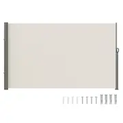 Outdoor Retractable Privacy Screen: 71x118in Weatherproof Side Awning