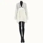 SAINT LAURENT PARIS 2790$ Embroidered Ruffle Dress - Silk Crepe Muslin