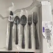 Lenox Colebrook 5 Pc Flatware Set 1 Place Setting Black 18/10 Stainless NEW
