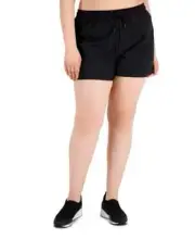 ID Ideology Women's Shorts Plus Size Running Shorts gym Deep Black Size 3X