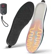 Heated Insoles for Men Women USB Rechargeable Heated Insole with Accurate Temp Remote Controlled Electric Heating Insole Washable and Cuttable for Outdoor Activities