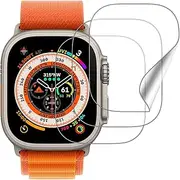 3 Pack Screen Protector for Apple Watch Ultra ultra2 49mm, Bubble Free Scratch Resistant Screen Film for iwatch Ultra ultra2 Flexible TPU Touch SensitiveHD Screen Foil for Ultra ultra2 49mm Accessory