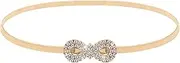 [Amabro] Gold Belts for Women, Rhinestone Chain Belt Elastic Skinny Belts Waist Belt Fashion Crystal Rope Belt Stretch Belts for Dresses