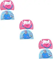 6 Pcs Children's Swimming Cap Swim Hat Accessories for Swimming Hat Swim Cap Shower Hat for Cartoon Swimming Cap Shower Cap for Waterproof Polyester