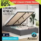 ALFORDSON Bed Frame Double Size Gas Lift Storage Mattress Base Grey WILBUR