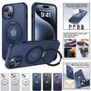 Metal Ring Stand Magnetic Magsafe Case Cover For iPhone 15 14 Plus 13 12 Pro Max