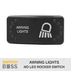 Awning Lights LASER ETCHED Horizontal Rocker Switch No LED 12v 24v On-Off