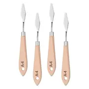 4Pcs Painting Palette Knives 7.09" Steel Stainless Blade Wood Handle with Hole