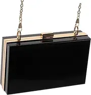 [WOFASHPURET] 1pc Square Bag Clutch Purses for Women Wedding Women Clutch Evening Bag Evening Clutch Purses for Women Purses for Weddings Evening Purse Chain Purse Black Acrylic