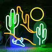 Desert Cactus Neon Sign for Wall Decor Desert Neon Light Sun LED Neon Sign Ca...