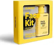 TOOLETRIES Men's Face Kit - Silicone Exfoliating Scrubber & Hydrating Face Wash with Aussie Mint Scent, Exfoliator for Men, Deep Cleans & Unclogs Pores