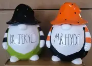 Rae Dunn Halloween: DR JEKYLL & MR HYDE Gnome Canister Set