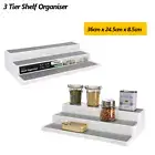 3 Tier Shelf Organiser Non Slip Kitchen Pantry Spice Jars Storage Rack Holder