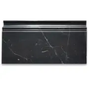 N06P Nero Marquina Black Marble Skirting Baseboard Trim Molding Polished