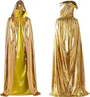hoyuwak Cloak with Hood Halloween Wizard Hooded Cape Full Length Robe for Women Men Role Play Costume Dress-Up