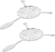 CONGARTENO Minimalist Design Spoon Set 2-Piece Stainless Steel Spoons Strainer Cube Sugar Spoon for Cocktails and Tea
