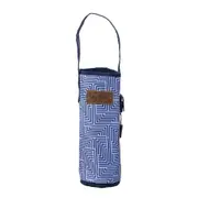 Insulated Wine Cooler Bottle Strap Tote with Wine Opener - Makena/Mossman