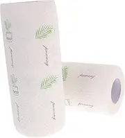 Mobestech Wood Towels 2 Rolls 55 Sheets Oil Absorbing Patterned Cleaning Paper Towel Rolls