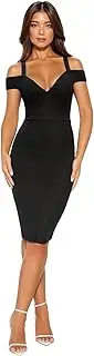 [Hybrid & Company] Womens Sexy V Neck Stretchy Bodycon Party Bandage Dress