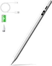 Reelau Active Stylus Pen Universal for Android/iOS Touch Screen Device, Upgraded Stylus Pen Rechargeable Stylus for Samsung/ipad/Lenovo Tablet [Magnetic] [Touch Switch] [Extra Tip] (Digital Display)