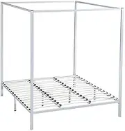 4 Four Poster King Bed Frame with Cream Finish