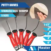 Goldblatt 1-1/2"/2"/3"/4"/6" Spring Steel Paint Flex Joint Taping Knife Scrapers