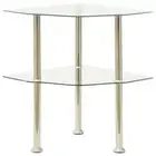 Transparent 2-Tier Side Table Tempered Glass Modern Design 38x38x50 cm