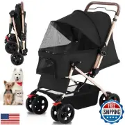 Ingborsa Pet Dog Stroller for Cats and Dog Four Wheels Carrier Strolling Cart