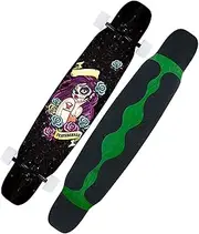 Sports Longboard Skateboard, Chrome Steel High Speed Bearing 46" 8-Layer A-Level Maple Black Little Witch Pattern Dance Board Suitable for Beginners Adults Men Women