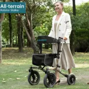 12” Deluxe ELENKER Rollator Walker Upright Medical Aid Stand Up Rolling Mobility