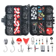 263pcs Fishing Accessories Kit Lures Jig Hooks Sinker Weights Fish Tackle Box K