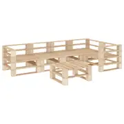 6 Piece Garden Lounge Set Pallets Wood vidaXL
