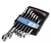 FIXTEC 7pcs Fixed Head Combination Ratchet Spanner Set