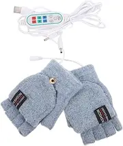 [MOTHNUR] 1 Pair Hand of Skiing Convertible Warmer Finger Half Man Mitts Thermal Warm Fingerless Gloves Laptop Heating Windproof Portable for Heated Warmers Men Knitting Electric Mittens