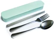 Dinnerware Set Flatware Set Stainless Steel Fork Spoon Chopsticks w/Travel Case