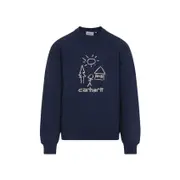[Carhartt Wip] Carhartt Wip-Blue Masterpiece Cotton Sweatshirt-Uomo L STAND