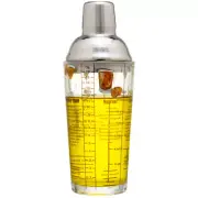 14 oz Recipe Glass Cocktail Shaker With Strainer Top (Gin Theme)