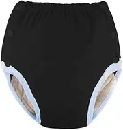 650ml Adult Cloth Diapers Nappies Elderly Reusable Washable Incontinence Nappies (Black, S)