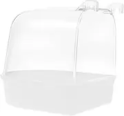 HOMOBABE Bird Bath Tub Bird Bird Bathtub Bird Bath Cage Bird Bath Parrot Cage Indoor Bird Bath Birdbath Parakeets Parakeet Bath Birdcage Bird Bath for Cage Parakeet Abs White
