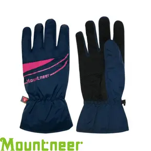 【Mountneer 山林 PRIMALOFT防水觸控手套《丈青/桃紅》】12G08/防風透氣/保暖/騎車手套