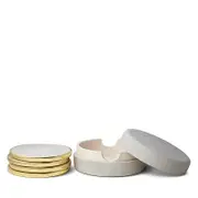 Aerin Faux Shagreen Coasters with Box, Set of 4